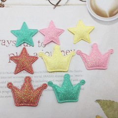 韓國diy手工頭飾髮飾品配件金粉五角星配件髮夾發箍花朵裝飾