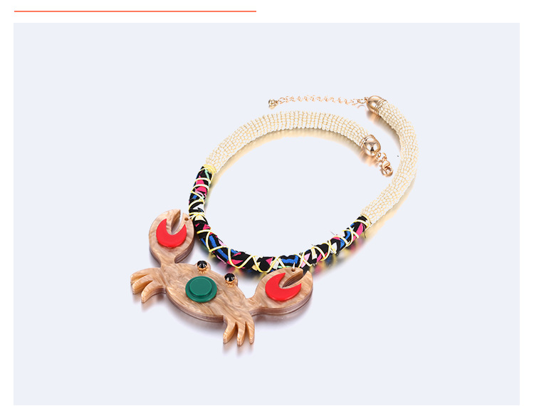 Occident and the United States Acrylic color necklace (Gold)NHNTF1240-Gold