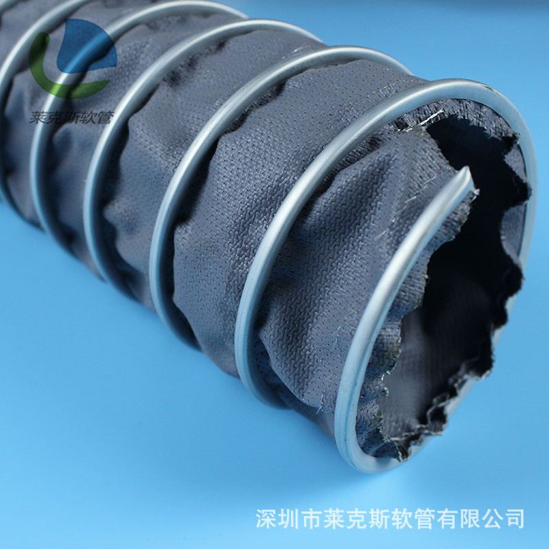供应高温排气软管 耐高温风管 耐高温伸缩排风管 螺旋伸缩风管