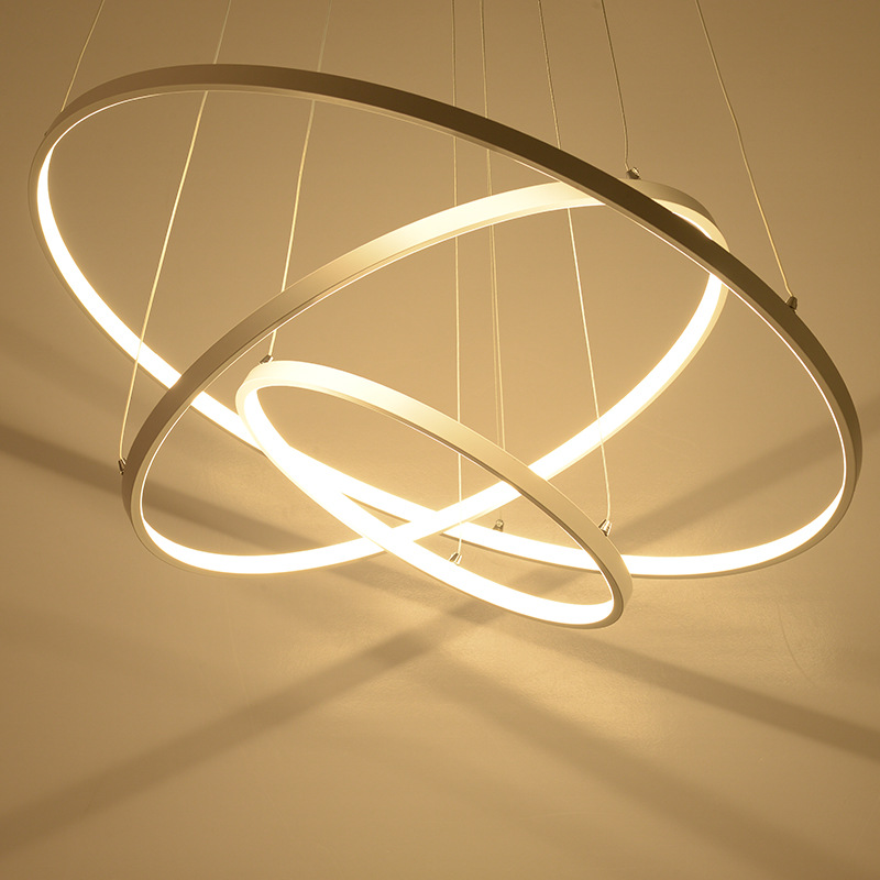 后现代简约圆环形餐厅吊灯 创意艺术LED休闲咖啡厅办公室吊灯灯具