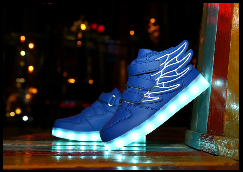 2024 Ala per bambini Primavera, Autunno, Inverno Luminescente colorato per ragazzi e ragazze Scarpe luminose notturne ricaricabili a LED_voghion.com