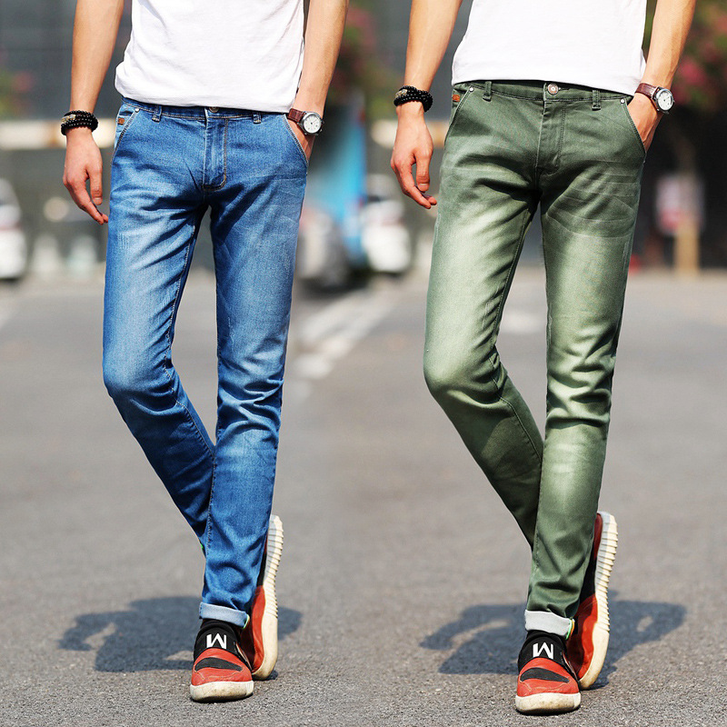 Men Male Casual Skinny Jeans Pants Slim...