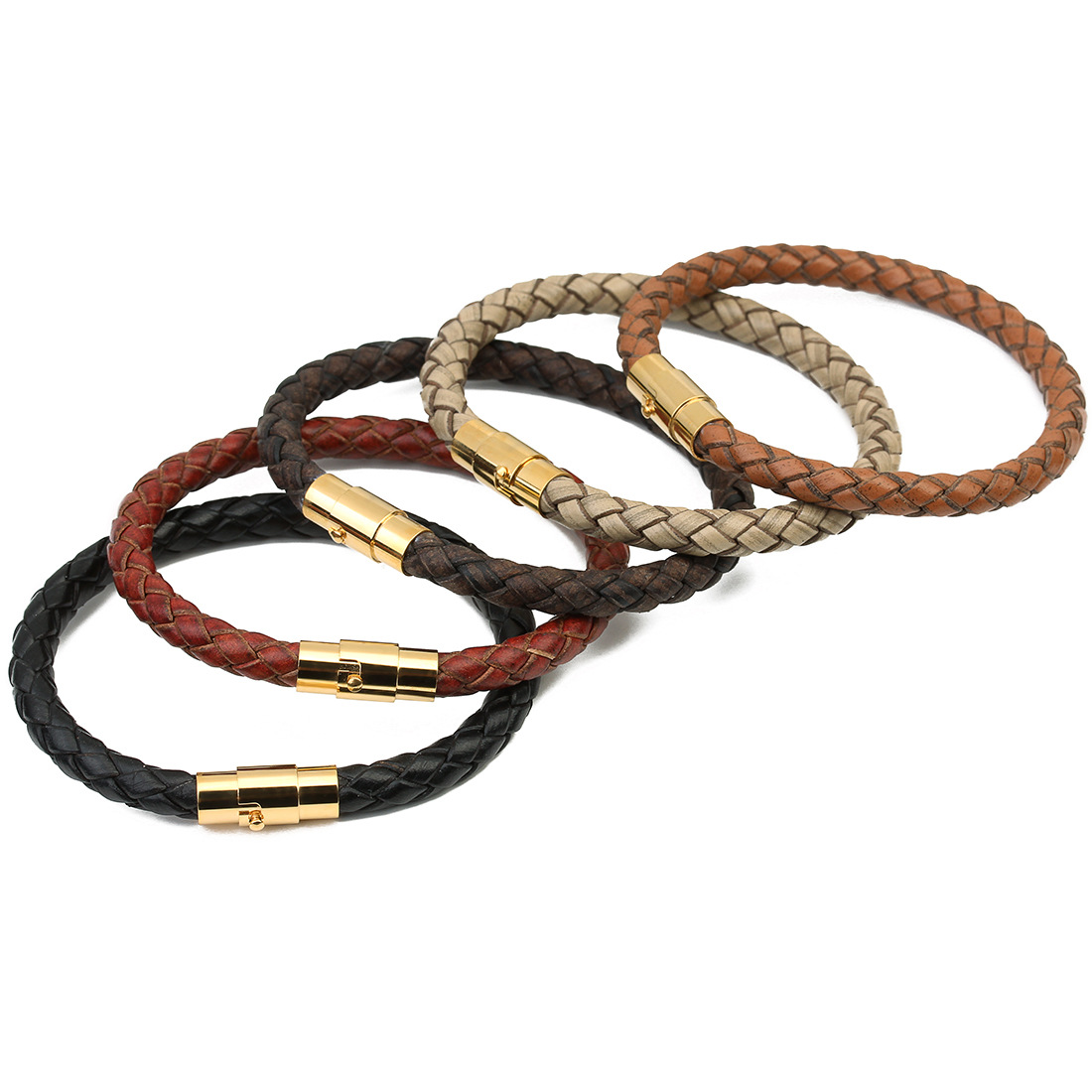 Men's Leather Braided Bracelet
