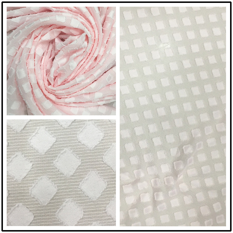 厂家现货供应 多颜色新款涤纶连衣裙雪纺方格布料 女装及配饰面料