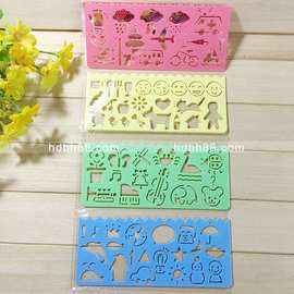 卡通万花尺速画尺画画模板尺 儿童多功能塑料尺子 一元两元店批发