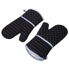 Insulated oven mitts for microwave, made of thick canvas, professional, high-temperature resistant, baking proof, non-slip, extra long