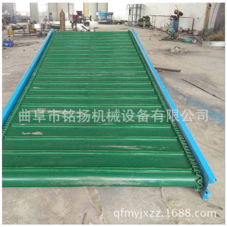 安全操作护栏型装车用皮带输送机快速上料可手摇升降式加厚耐磨皮带输送机