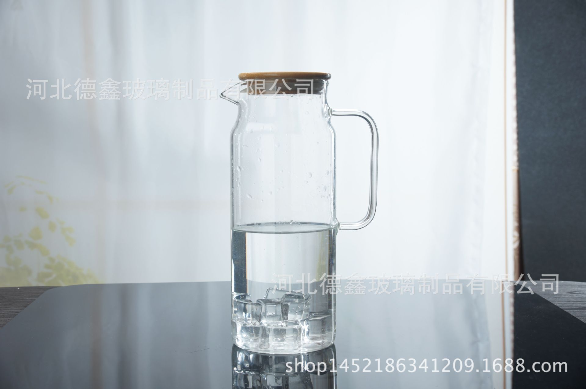 Botella de agua fría de vidrio borosilicato cubierta de acero inoxidable botella de agua fría gran capacidad flor tetera taza de agua Jarra jugo olla traje