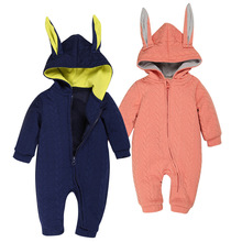 婴儿连体衣小兔子造型哈衣春秋款0-3岁宝宝爬服 代理批发一件代发