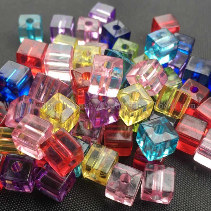 Yiwu Meideheng 7mm transparent acrylic square beads DIY handcrafted accessories diamond decoration materials detail image 6