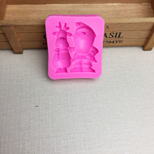 圣诞节圣诞鹿雪人 翻糖硅胶模具 花朵巧克力蛋糕装饰模具