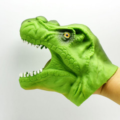 TPR Plastic Jurassic Green Tyrannosaurus Rex Dinosaur Hand Puppet Toy Story Prop