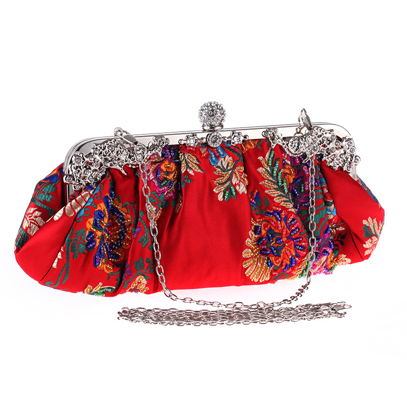 Beaded Embroidered Evening Bag Hand-embroidered Women's Bag Dress Bag With Retro Cheongsam Bag display picture 7