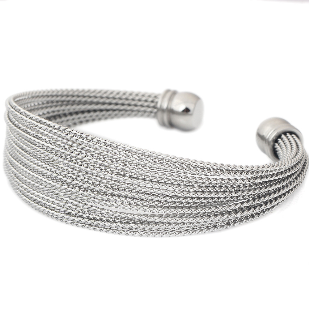 25g Weight Bangle Classification 1 Piece Quantity Casual, Daily Occasion Stainless Steel Material Solid Color Pattern Unisex Gender Plating Design Simple Style Style Stainless Steel Simple Style Solid Color Plating Bangle 2