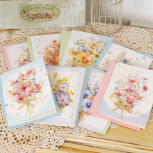 伊和诺拾风贺卡欧风典雅大干花祝福贺卡生日卡感谢卡万用卡