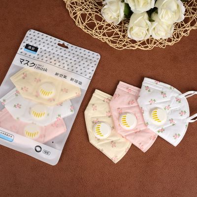 特价优惠秋季成人折叠印花口罩带呼吸阀 清新防尘口罩 批发|ms