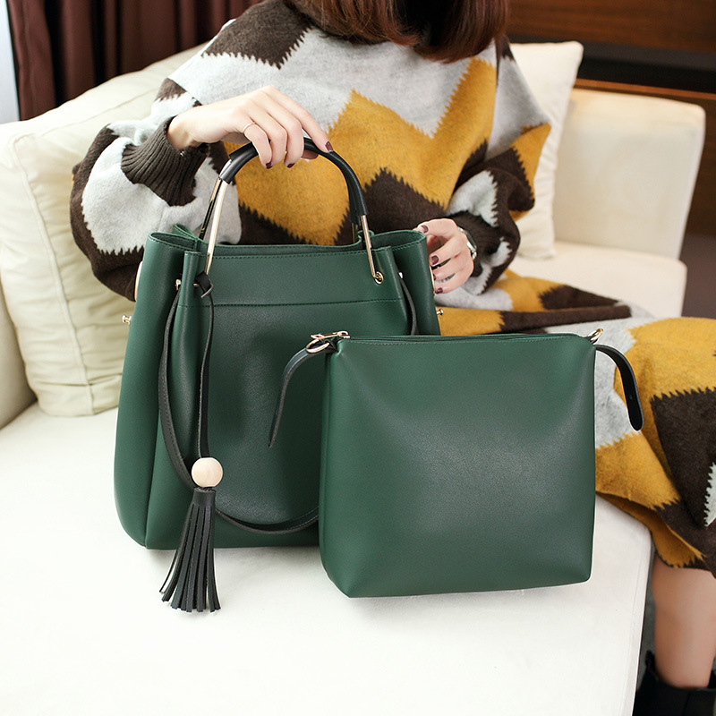 2019 new crossbody buns mother bag ladies shoulder bag simple tassel bucket handbag bag