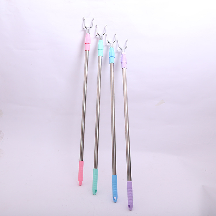 厂家直销 无磁收衣服杆子晾晒叉子可伸缩不锈钢晾衣叉 撑衣杆