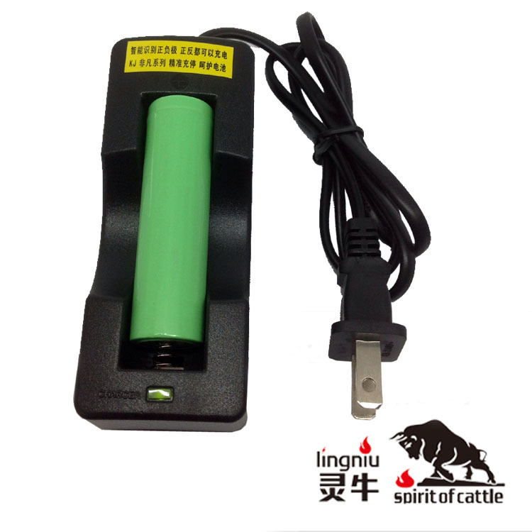 便价带线美规单充18650 IC智能识别正负极 强光筒充电器 厂家直供