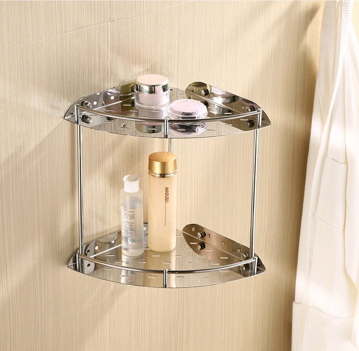 免打孔卫生间置物架浴室洗手间墙上壁挂三角收纳架洗漱台厕所卫浴|ru