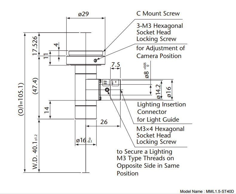 MORITEX茉丽特 MML-ST系列 MML1.5-ST40D标清远心镜头