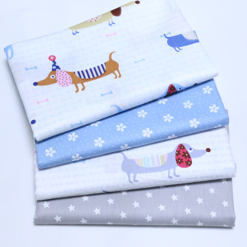 卡通布料宝宝纯棉床品面料 斜纹印花棉布 幼儿园床品套件布料批发