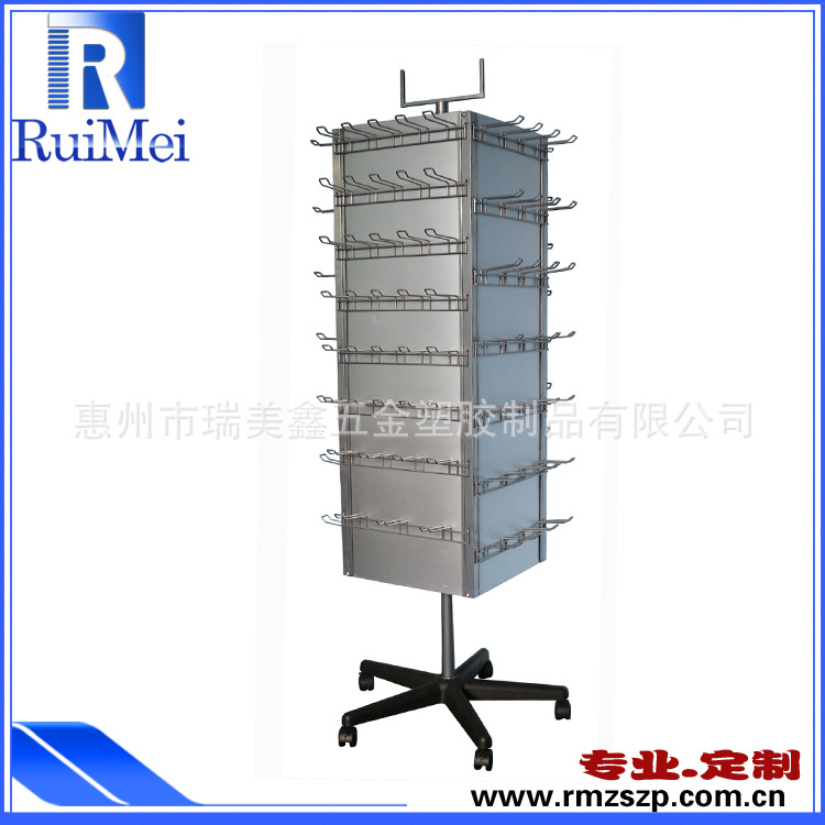 加工定制金属挂钩展示架 手电筒挂钩展示架 四面零售挂钩展架批发