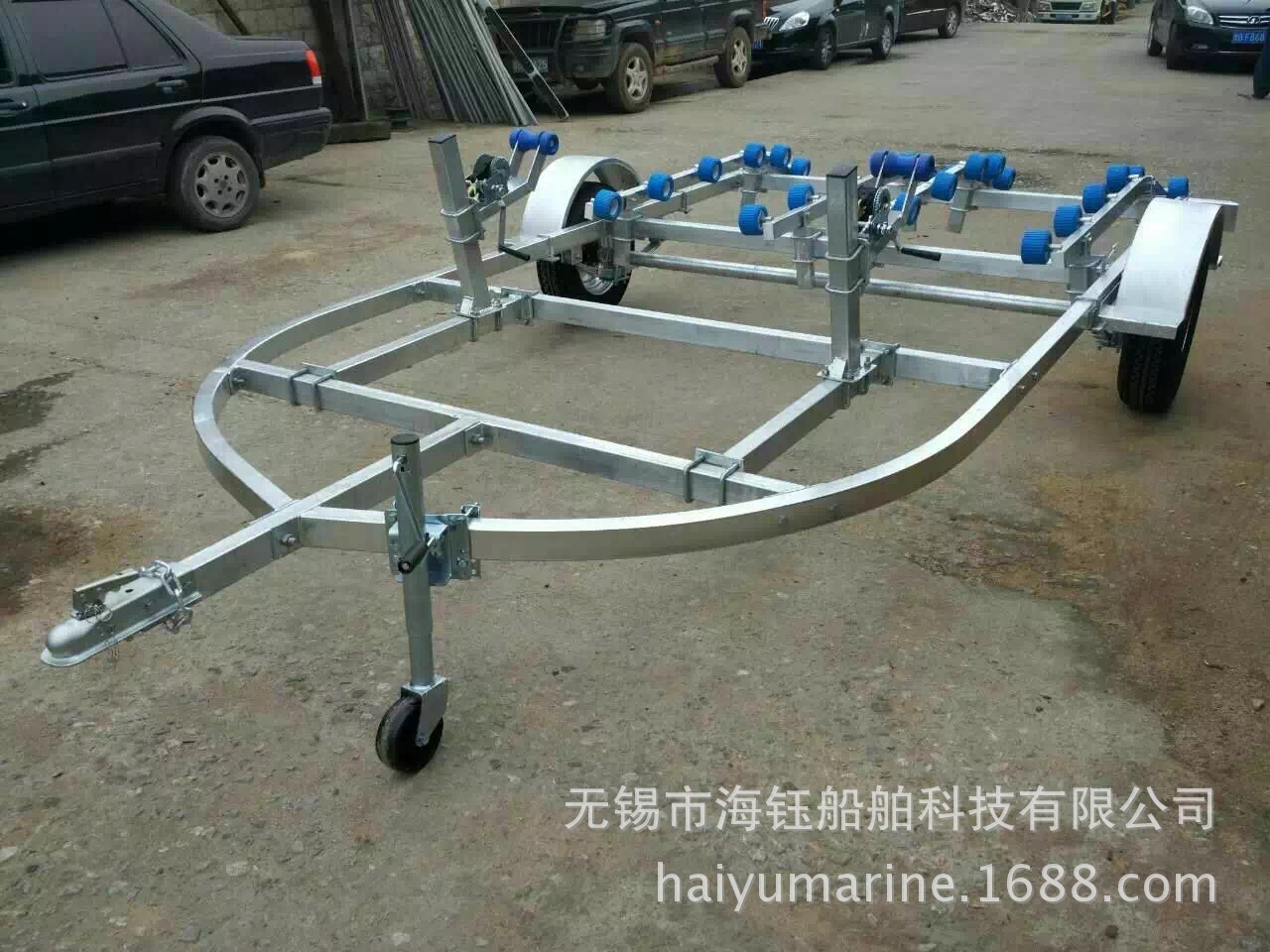 厂家批发镀锌皮划艇游艇拖车 快艇小型船舶拖车摩托轮胎式拖车 阿里巴巴 