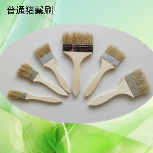 Factory Direct Sale Poplar Wood Handle Pig bristle Brush Ordinary 1 inch 2 inches 3 inches 4 inches Synthetic Silk Paintable Customizable