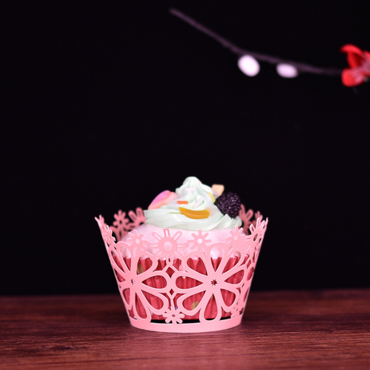 蛋糕纸杯镂空花朵蛋糕围边纸杯婚庆蛋糕托激光蛋糕烘焙杯厂家定制详情11