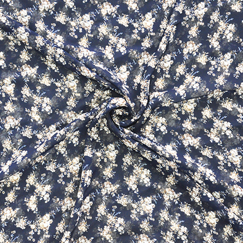 【翔龙印花 XL872】现货供应 复古碎花 飘逸印花 女装雪纺面料