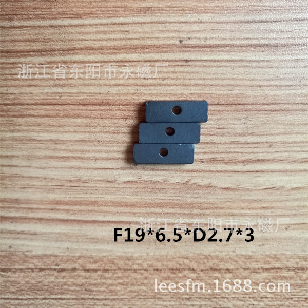 磁铁厂家供应F19x6.5xD2.7x3 永磁铁氧体 异性模压 偏心孔磁铁