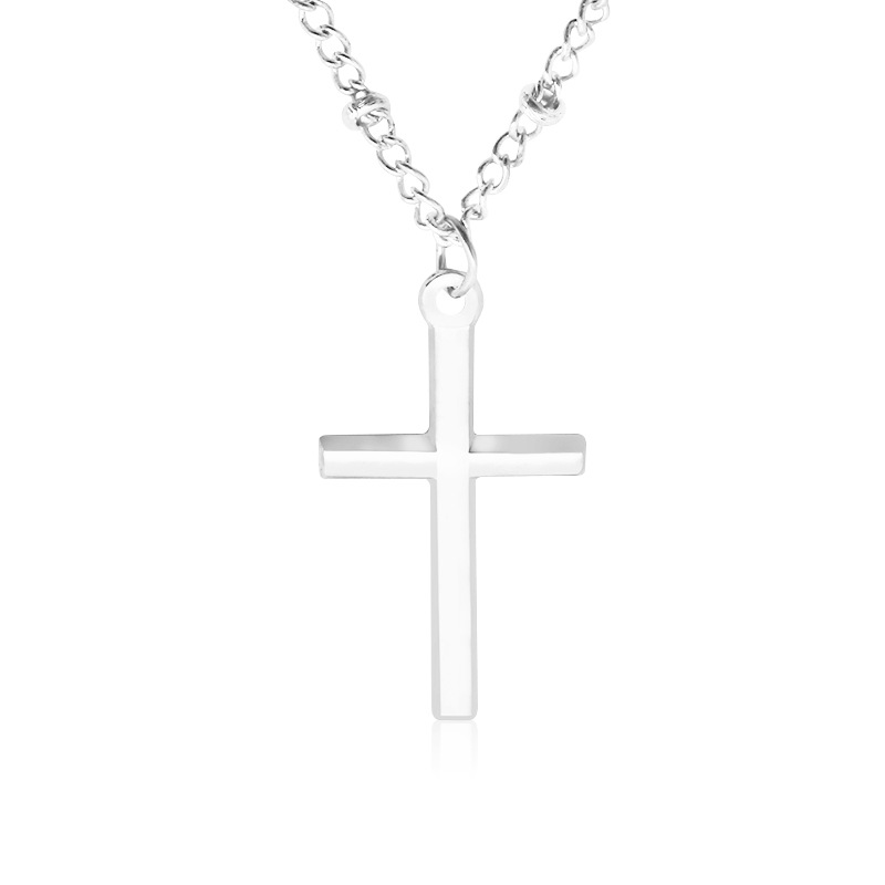 Cross Jesus electroplating bright color positioning bead chain necklace couple necklace clavicle cha