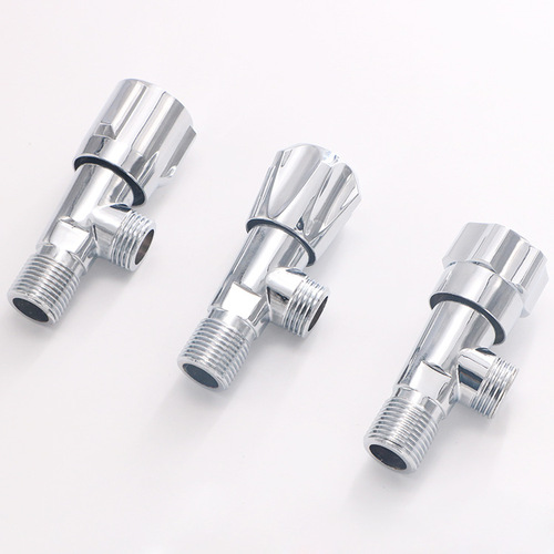 Zinc alloy hot and cold triangle valve for home use 4 points toilet water heater water inlet eight-shaped valve triangle valve manufacturer wholesale