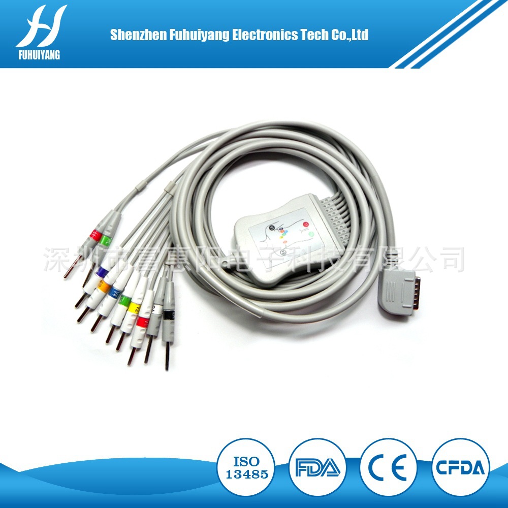 兼容铃谦108 心电图机十二道心电导联线，心电图机导线线