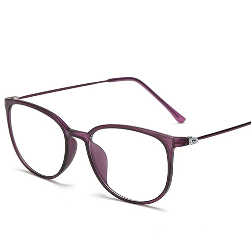 Korean version of plastic steel flat mirror TR90 glasses frame retro square frame optical glasses frame wholesale matching glasses frame