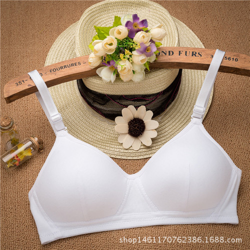 Girls' Underwear Development Stage Wireless Cotton Bra for Adolescents, Pure Cotton Thin Cup Bra, Direct Sales