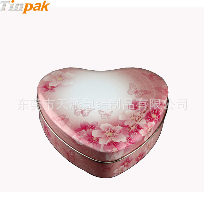 爱心铁盒定制 情人节花巧克力铁盒包装 心形马口铁罐制罐厂