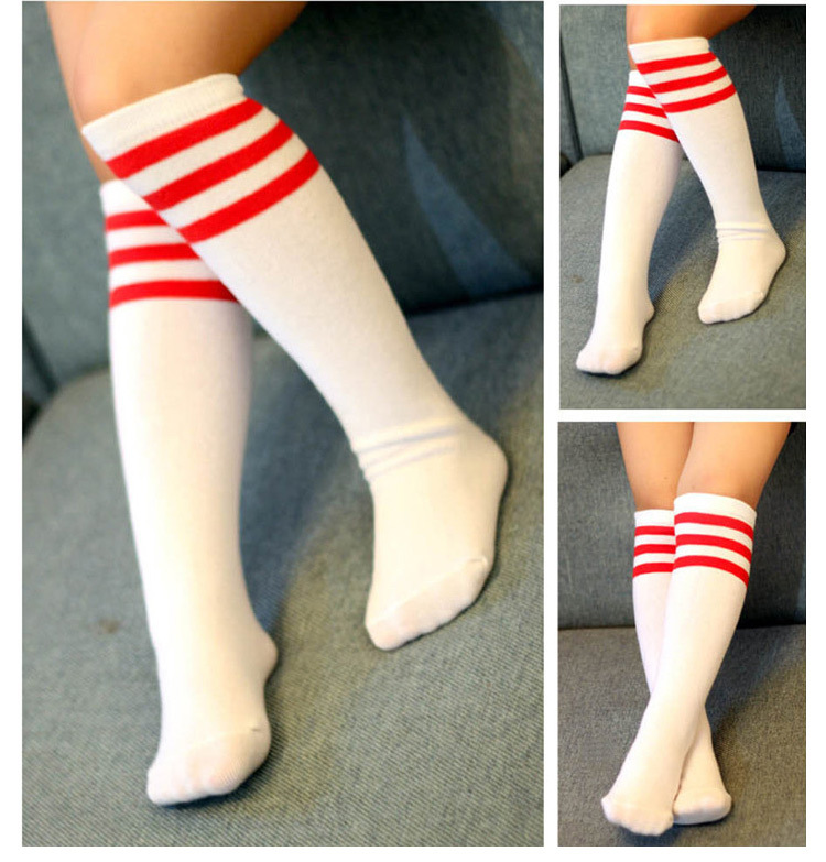 New Pure Cotton Three-bar Dance Performance Tube Socks Striped Sports Student Socks Wholesale display picture 2