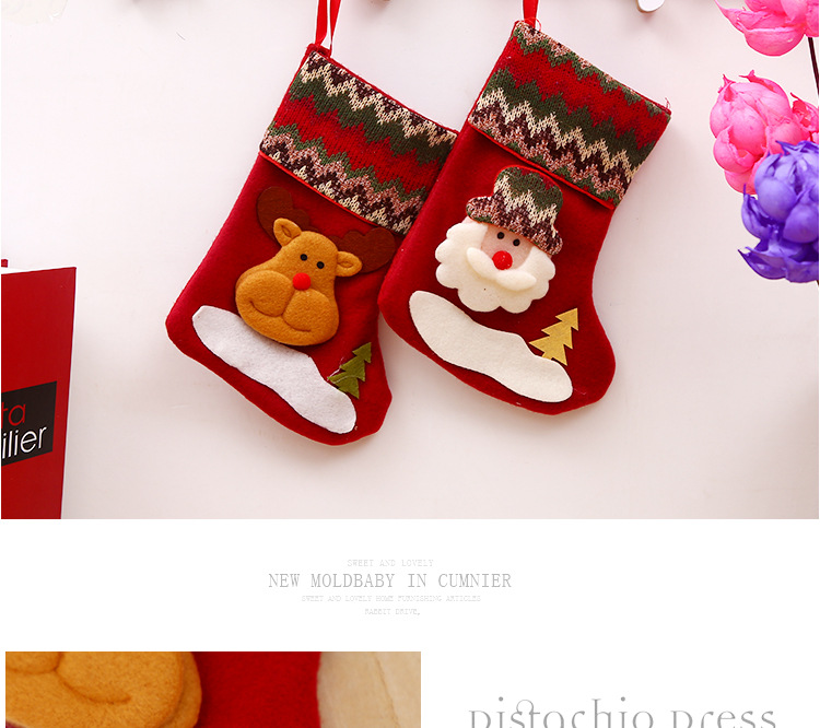 Santa Claus Socks Candy Gift Bags Christmas Decorations Wholesale Nihaojewelry display picture 5