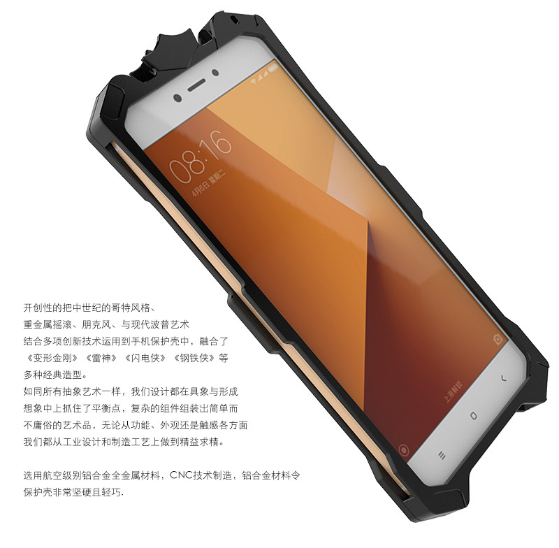 SIMON THOR Aviation Aluminum Alloy Shockproof Armor Metal Case Cover for Xiaomi Redmi Note 5A Prime & Xiaomi Redmi Note 5A