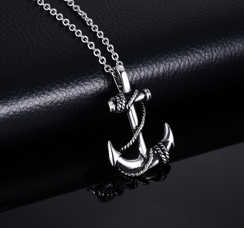 Hip-hop Anchor Stainless Steel Alloy Plating Men's Necklace 1 Piece display picture 4