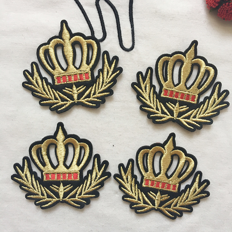 民族风布贴补丁 DIY外贸舞台服装皇冠贴花 电脑刺绣花贴 烫花辅料