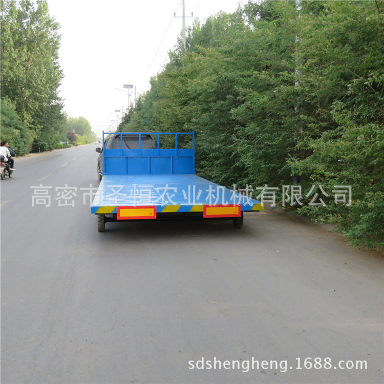 供应6吨平板拖车 牵引式载重运输平板车 农用运输场内中转拖车