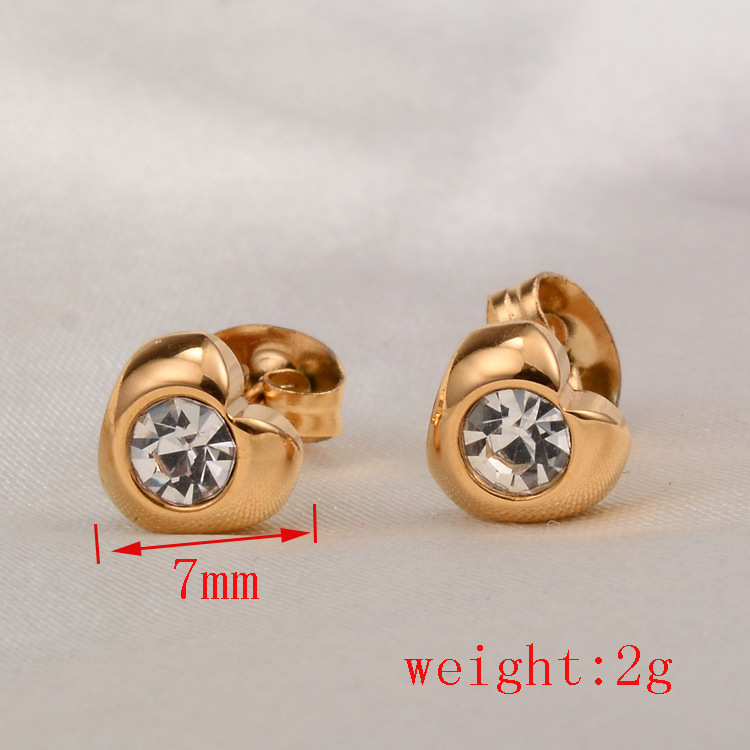 Fashion Heart Diamond Earrings Titanium Steel Fashion Jewelry display picture 1