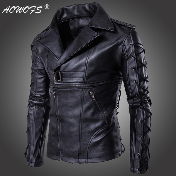 European Code new high-end men motorcycle coat decadent leather jacket big code for men clothing