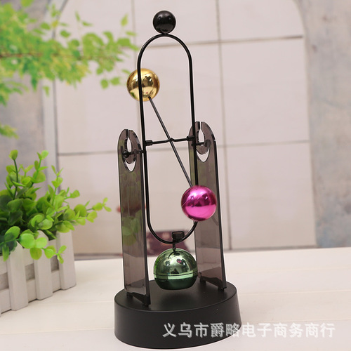 K503 Color Ball Perpetual Motion Instrument Electric Magnetic Rocker Chaos Pendulum Home Decoration Dynamic Art Desktop Ornament