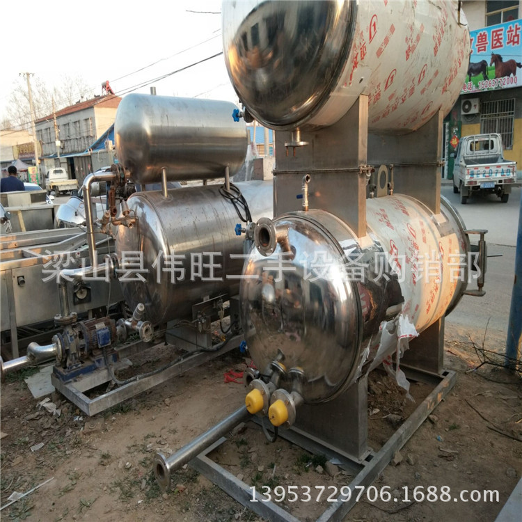 二手杀菌锅 工业食品杀菌设备全自动蒸汽杀菌釜不锈钢双联杀菌锅