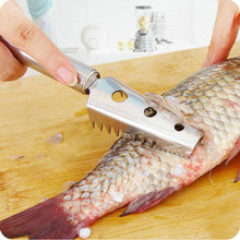 創意不銹鋼去魚鱗刨子刮魚器去鱗器刷子 魚鱗刨  廚房小工具