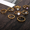 Retro set, ring, European style, with gem, Aliexpress